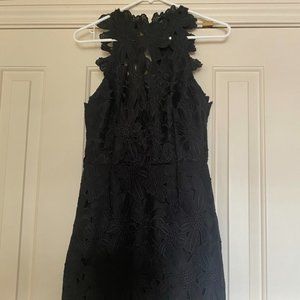 Sexy black mini dress.